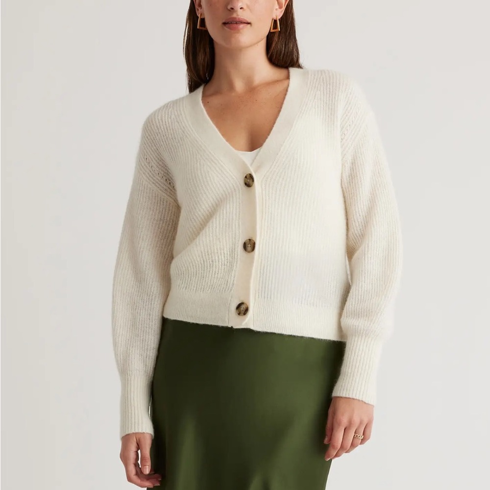 Women's Cream Cardigan Sweater